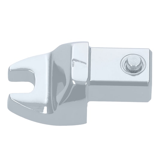 Facom 10_7 open-end wrench head adapter, chrome finish, product side view on white background.