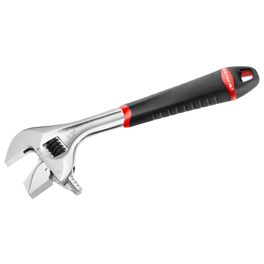 Facom adjustable wrench with black and red handle, SKU 101_15GR, side angle on white background.