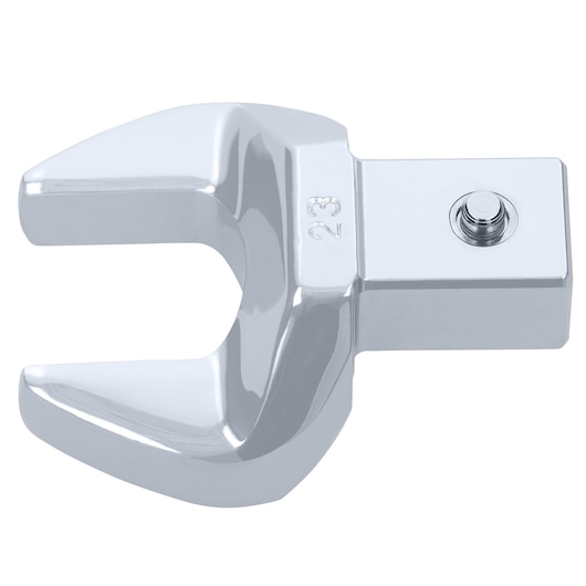 Facom chrome open-end wrench head, SKU 11_23, close-up angle on white background.