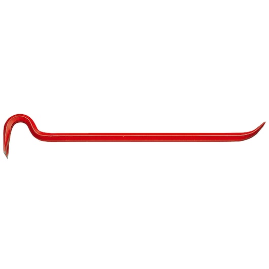 Facom 1260_70 red crowbar with curved ends, side angle on white background.
