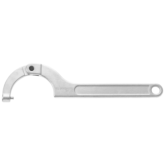 Facom 126A_80 adjustable hook spanner photographed from the side on a white background.