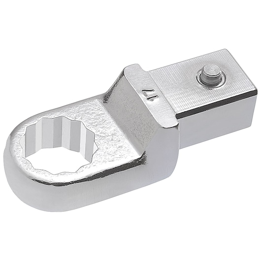 Facom 13_17 twelve-point chrome finish crowfoot wrench, side angle, tool photography.
