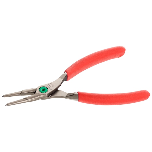 Facom 179A13 snap ring pliers with straight tips, red handles, front angle on white background.