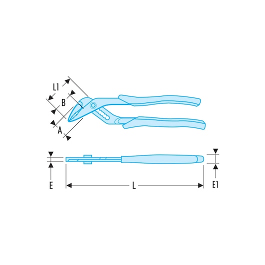 250mm Long Nose High Performance Multigrip Pliers