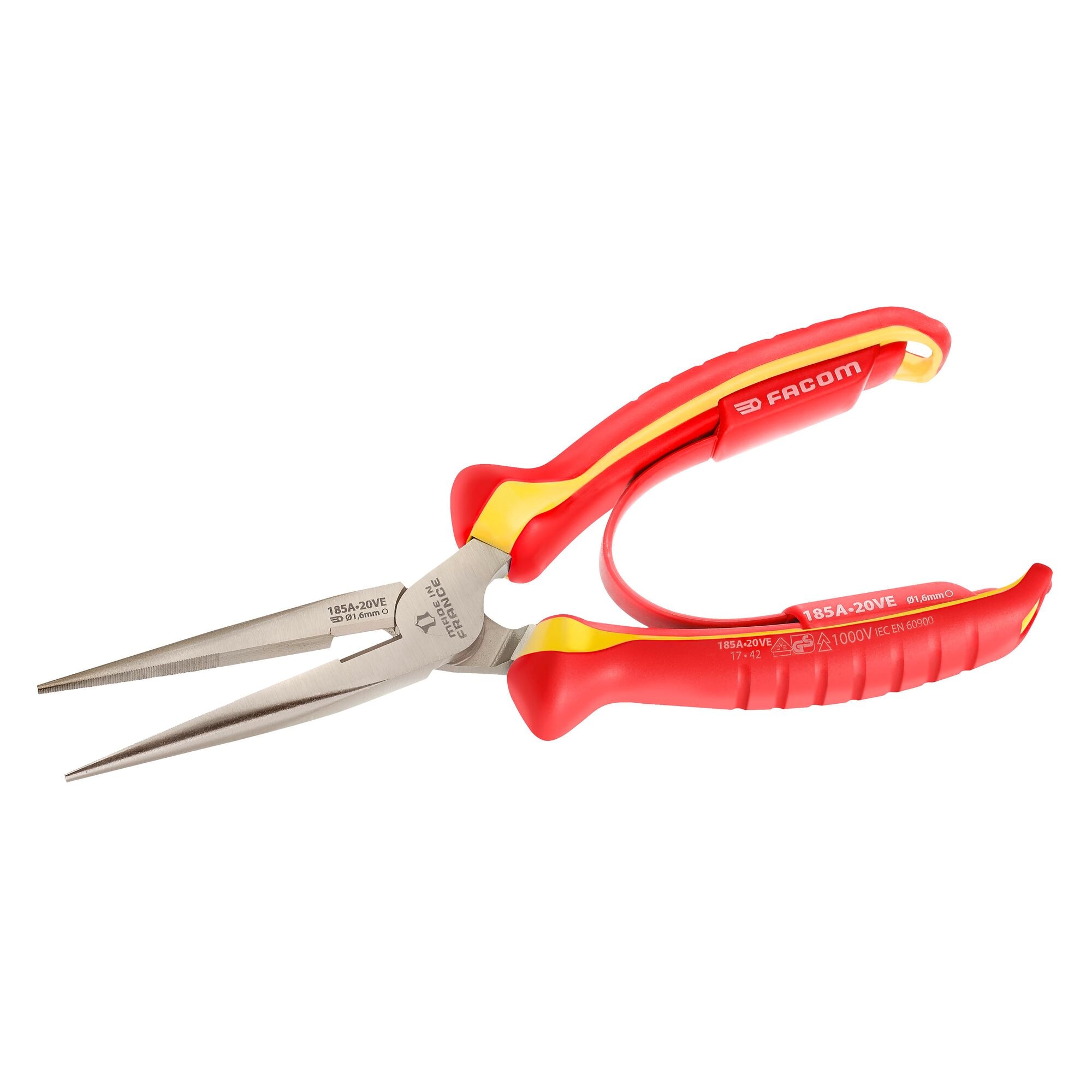 200mm VDE Long Half-Round Straight Nose Pliers | FACOM