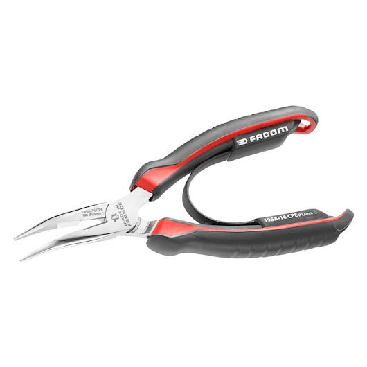 Long half-round 40° bent nose pliers, 160 mm