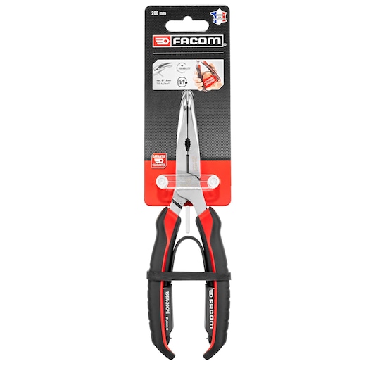 Long half-round 40° bent nose pliers, 200 mm