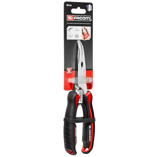 Long half-round 40° bent nose pliers, 200 mm