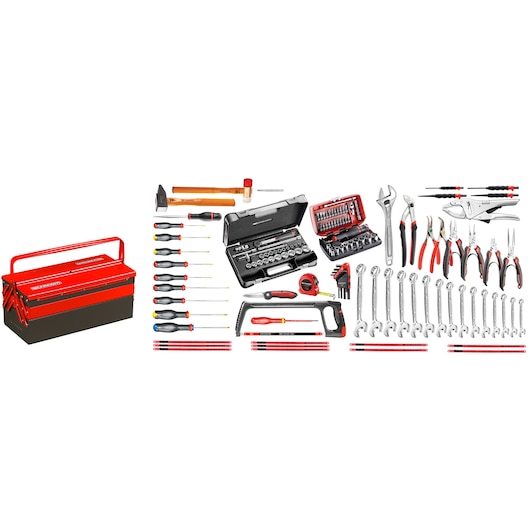 Metal ToolBox With Mechanics Set, 126 Tools Metric