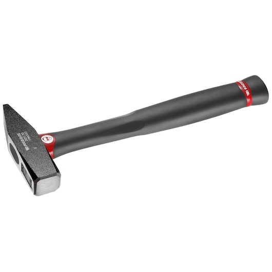 Facom 205C_20 club hammer with black handle and flat metal head, side angle, white background.