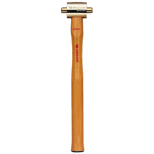 Facom hammer with wooden handle and metal head, SKU 208A60A, front angle on white background.