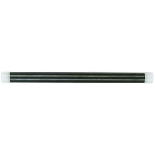 Facom 214_15 black cylindrical bar with white end caps, photography, top view on white background.