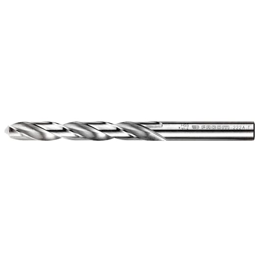 Photo of Facom 222A_T11 steel twist drill bit, side view on white background.