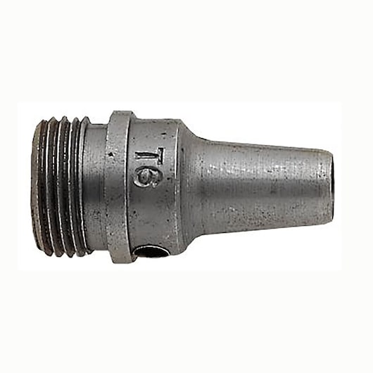 Facom 245A_T10 metal nozzle with threaded end, side view, on white background.