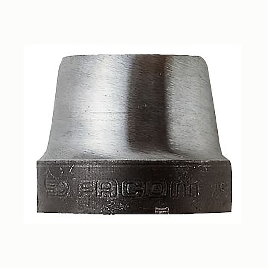 Photo of Facom 245AT14 socket, silver metallic finish, shown from side angle on white background.