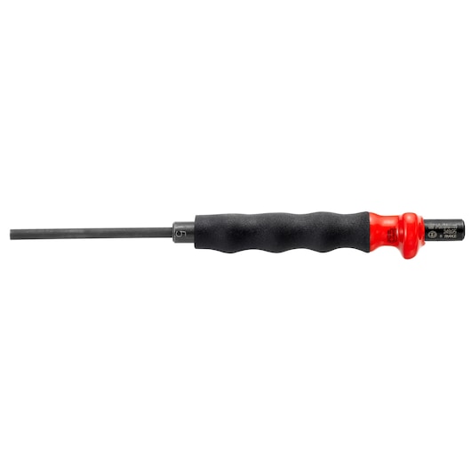 Photo of Facom 249_G14 hex screwdriver with black and red ergonomic handle, side view on white background.