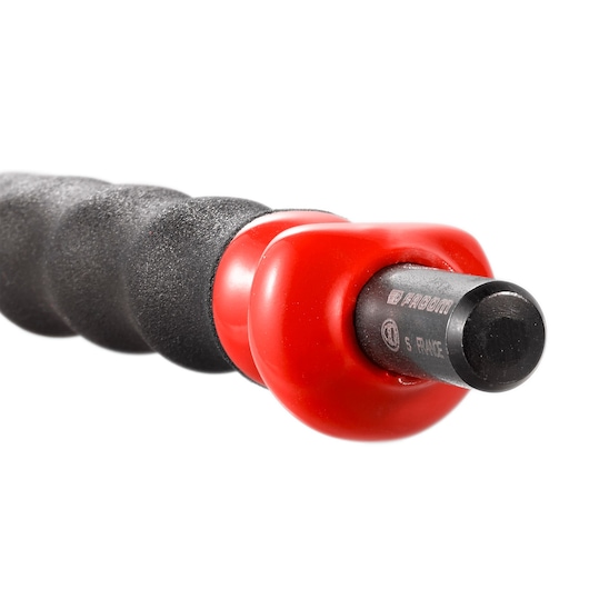 Facom 255_G8 photography of black ergonomic handle with red collar and exposed metal shaft, side angle