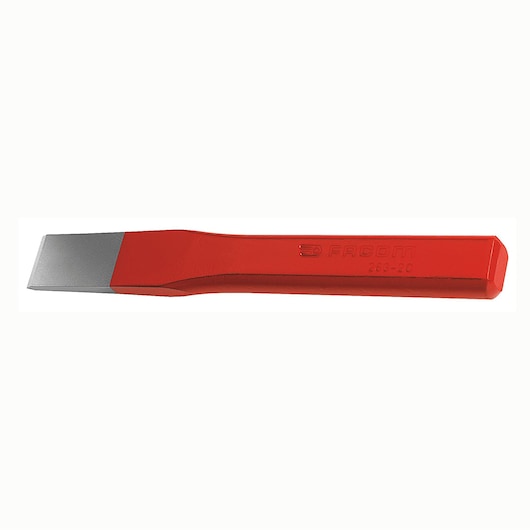 Facom red flat cold chisel SKU 263_18, tool category, side angle on white background.