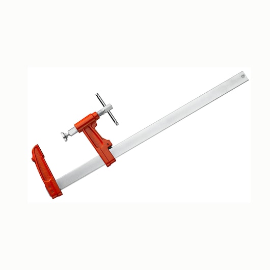 Facom bar clamp with orange handle and steel bar, SKU 272A_300, photography, side angle on white background.