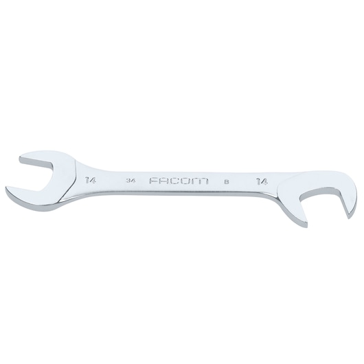 Facom 34_14 chrome open-end wrench photography, side view on white background