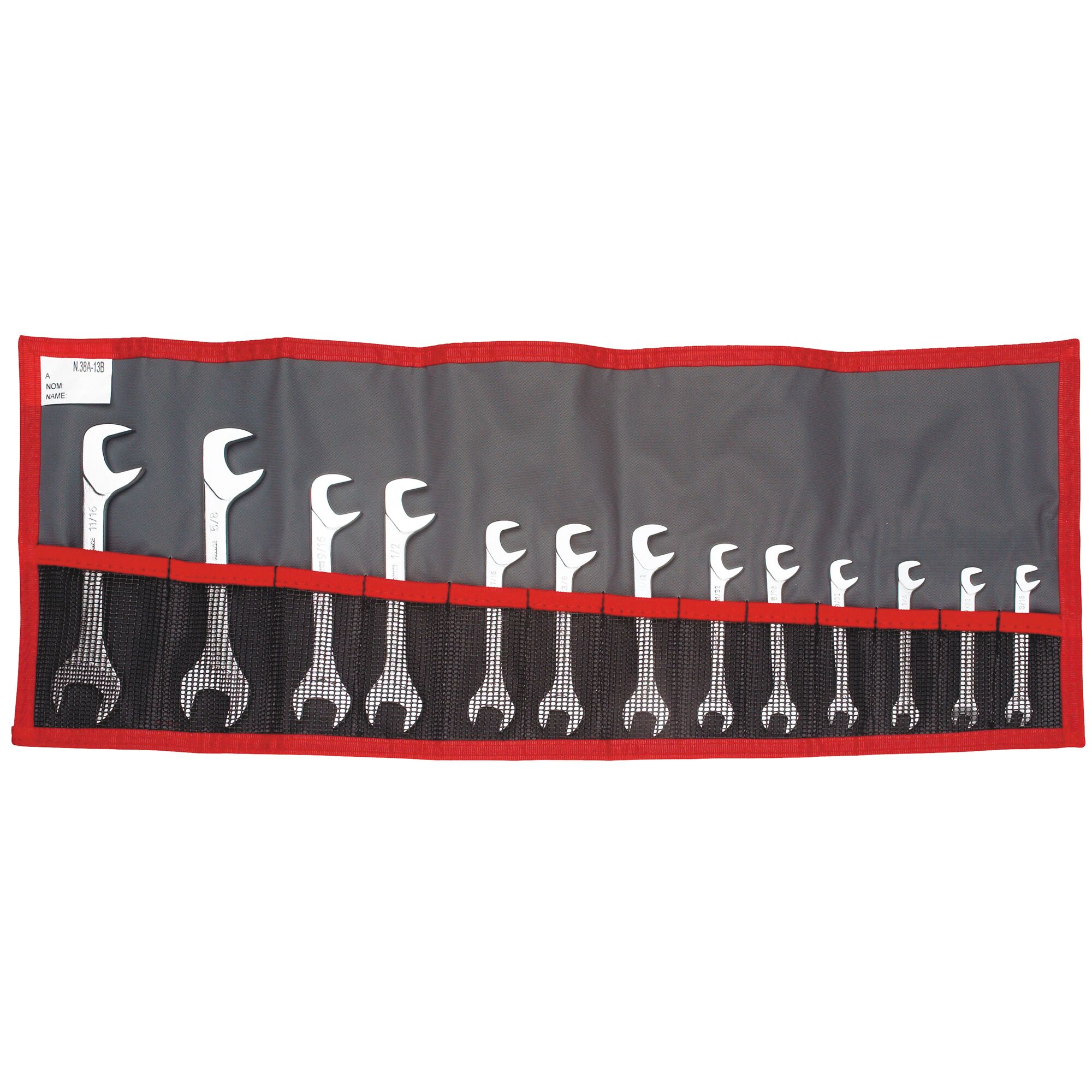 DOUBLE OPEN END WRENCHES - 34 - Midget - Roll Bag - 13 pc. | FACOM