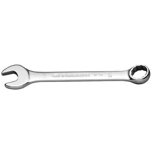 Facom 39_3_16H combination wrench with open and box ends, silver finish, side angle on white background.