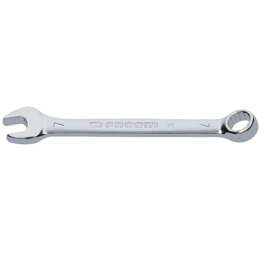Facom 39_7 combination wrench in silver finish, photographed from the side on a white background.