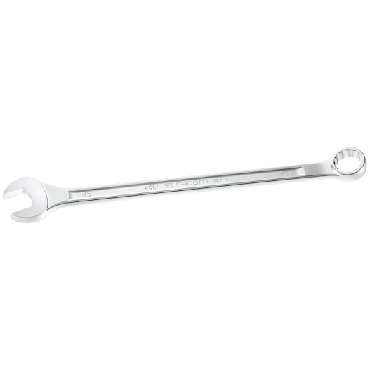 Facom 40_55LA combination wrench with open and box ends, chrome finish, side angle, white background.