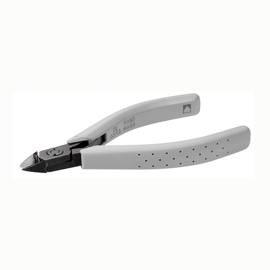 Facom 405_MT precision side cutter pliers with white ergonomic handles, left side view, SKU 405_MT.