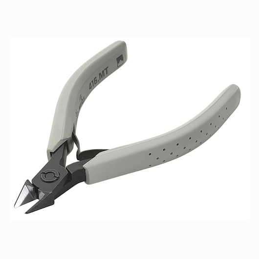Facom 416_MT diagonal cutter pliers with gray ergonomic handles, front angle on white background.