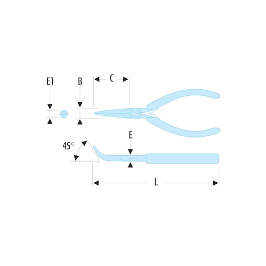 ESD Half-Round Angle Nose Cutting Pliers