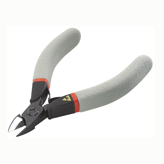 Facom 435_RE diagonal cutting pliers with gray textured handles, product photo on white background.