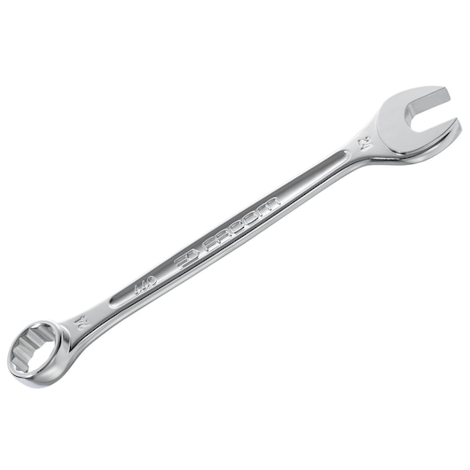 Facom 440.13/16 combination wrench with open and box end, chrome finish, angled view on white background.