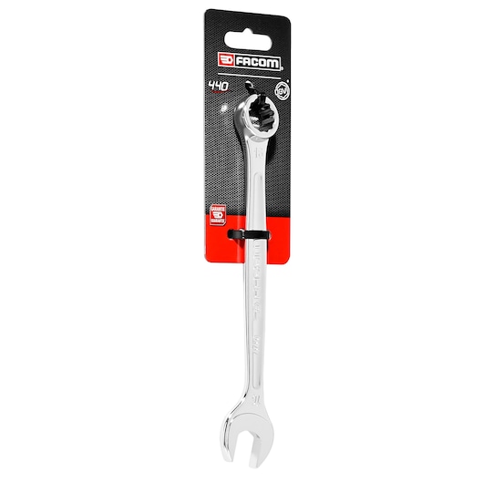 Photo of Facom 440_16PB combination wrench in retail packaging, front angle on white background.