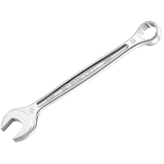 Photo of Facom combination wrench 440_5_5H, silver finish, open end and ring end, angled view on white background.