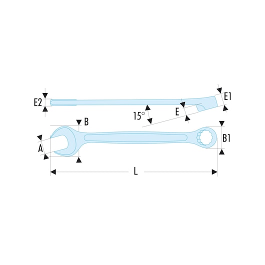 Combination wrench, 13 mm