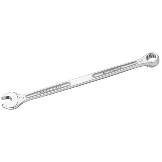 Facom 440XL_8 extra long combination wrench with open and box end, silver finish, front angle on white background.