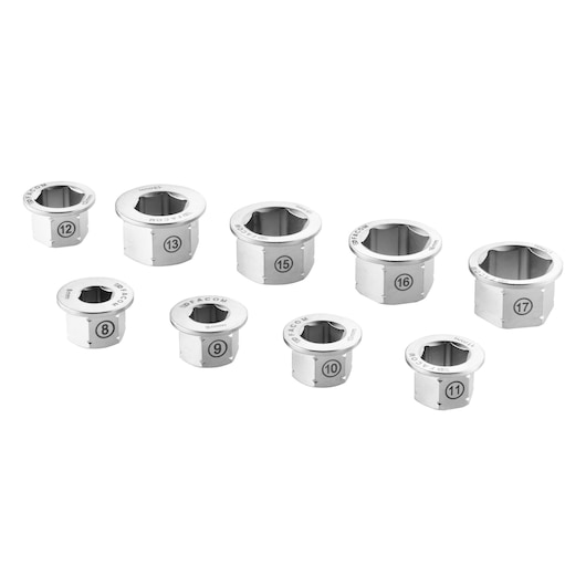 Facom 464_MKIT photography of chrome socket set, white background, various sizes visible.