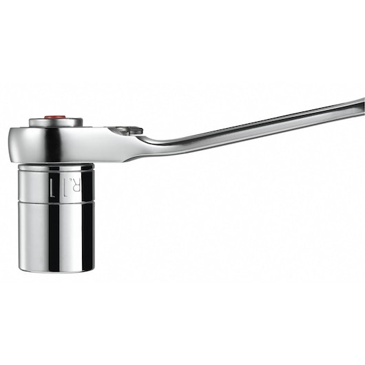 Facom 10mm socket adapter 467ADAPT10MM, side angle, chrome finish, for ratchet wrenches.