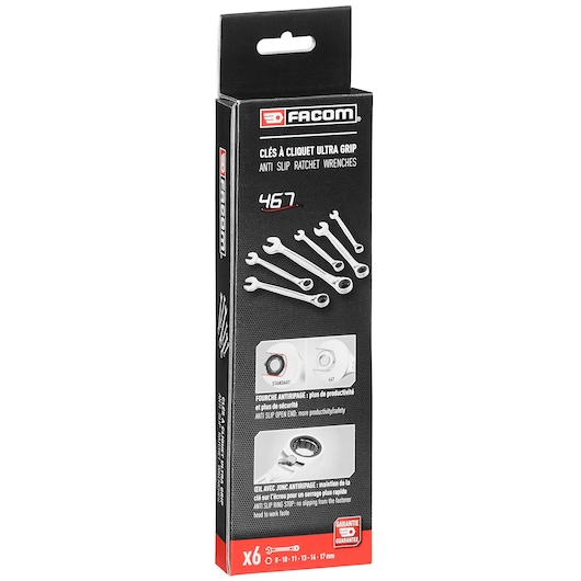 Reversible Ratchet Wrench Set ( 8 to 17 mm) 467B (6 pc)