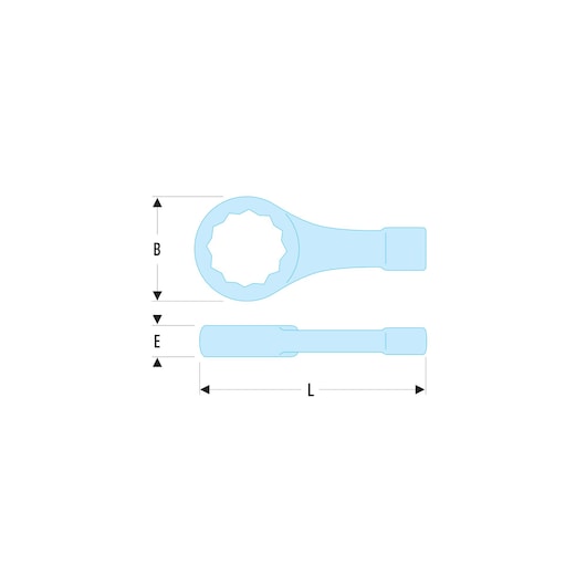 SLOGGING RING WRENCH - 51B - SAE - 12 Points - 1-5/8 in.