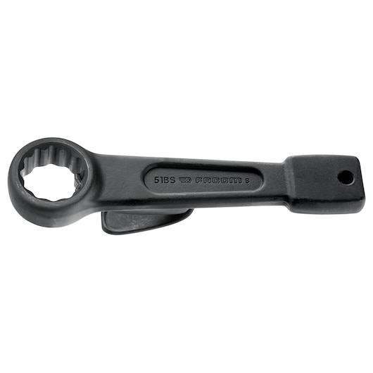 Facom 51BS_30 black offset ring wrench, twelve-point, side view on white background.
