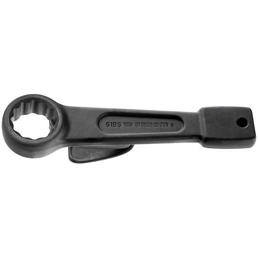Facom 51BS65 ratchet box wrench, black finish, top view on white background.