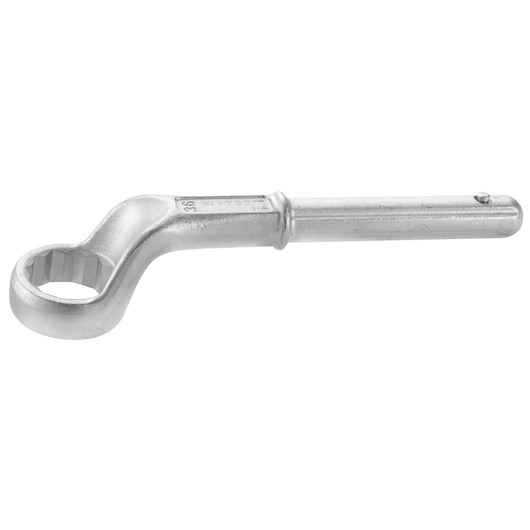 Photo of Facom 54A36 offset box end wrench, silver finish, product shown on white background, side angle.
