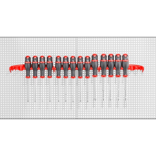 Forged socket wrenches with metric screwdriver handle, 14 pieces