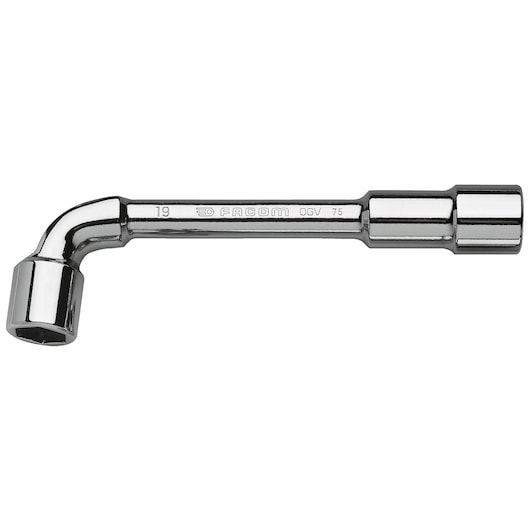 Facom 75_12 L-shaped chrome socket wrench, white background, product side view.