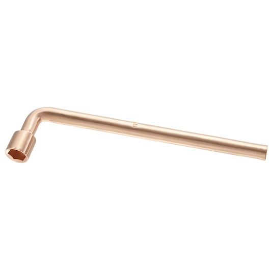 Facom 75_19SR copper-finish L-shaped socket wrench, side view, on white background.