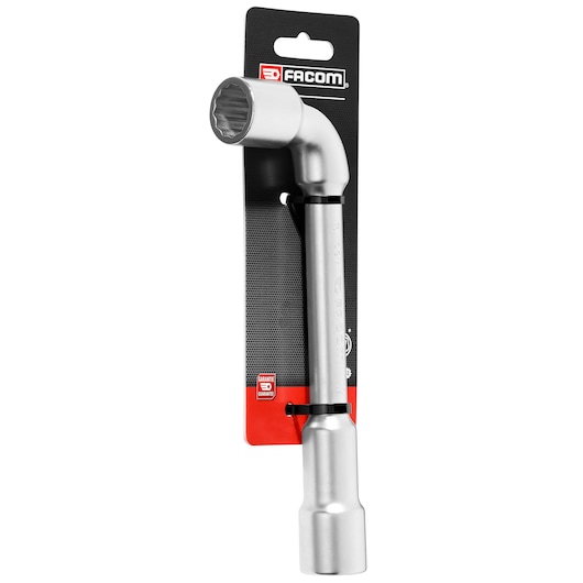 Facom pipe wrench 19mm, SKU PIPE_WRENCH_19MM, silver tool on packaging, front angle photography.