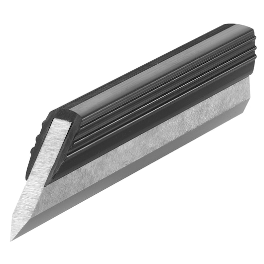 Facom 809_150 replacement utility knife blade with angled edge, black and silver, side view, white background.