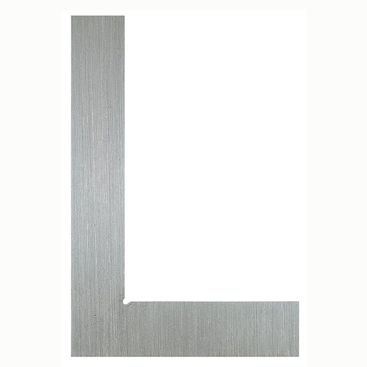 Photo of Facom 818B_15 steel carpenter's square, brushed metal finish, front angle, on white background.